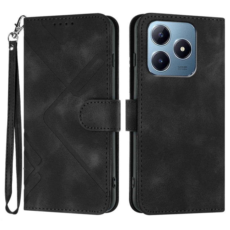 Line Pattern Skin Feel Leather Phone Case, For Realme GT 6 / GT 6T, For Realme C63 / C61 Global, For Realme  12 Lite / C67 4G Global, For Realme GT5 Pro, For Realme 10 Pro, For Realme 10 Pro+, For Realme 10 4G, For Realme V23