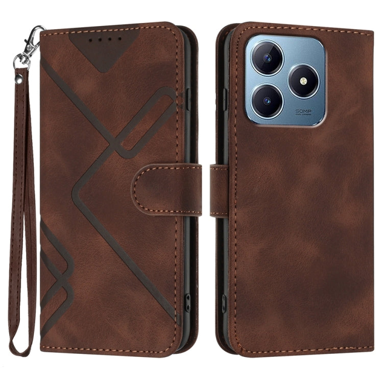 Line Pattern Skin Feel Leather Phone Case, For Realme GT 6 / GT 6T, For Realme C63 / C61 Global, For Realme  12 Lite / C67 4G Global, For Realme GT5 Pro, For Realme 10 Pro, For Realme 10 Pro+, For Realme 10 4G, For Realme V23