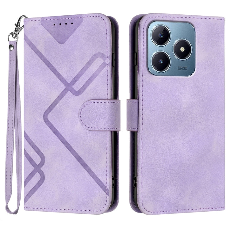 Line Pattern Skin Feel Leather Phone Case, For Realme GT 6 / GT 6T, For Realme C63 / C61 Global, For Realme  12 Lite / C67 4G Global, For Realme GT5 Pro, For Realme 10 Pro, For Realme 10 Pro+, For Realme 10 4G, For Realme V23