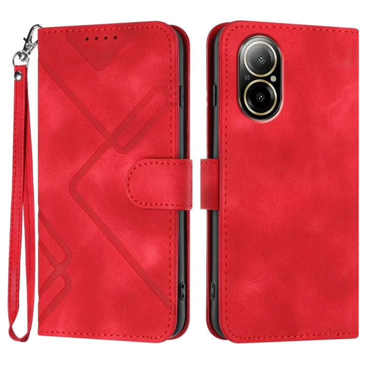 Line Pattern Skin Feel Leather Phone Case, For Realme GT 6 / GT 6T, For Realme C63 / C61 Global, For Realme  12 Lite / C67 4G Global, For Realme GT5 Pro, For Realme 10 Pro, For Realme 10 Pro+, For Realme 10 4G, For Realme V23