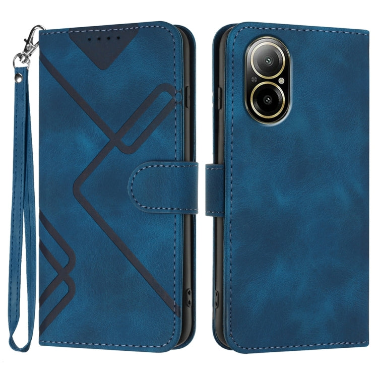 Line Pattern Skin Feel Leather Phone Case, For Realme GT 6 / GT 6T, For Realme C63 / C61 Global, For Realme  12 Lite / C67 4G Global, For Realme GT5 Pro, For Realme 10 Pro, For Realme 10 Pro+, For Realme 10 4G, For Realme V23