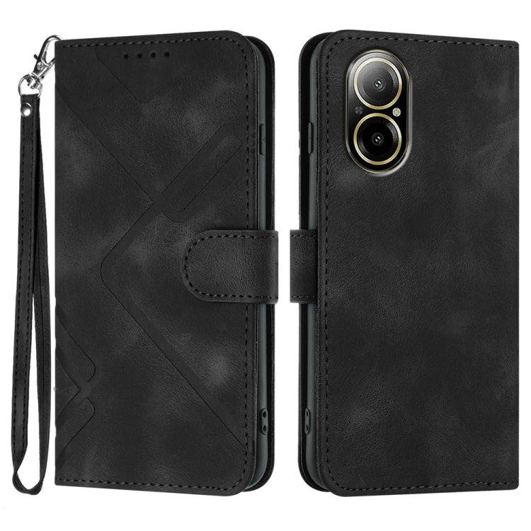 Line Pattern Skin Feel Leather Phone Case, For Realme GT 6 / GT 6T, For Realme C63 / C61 Global, For Realme  12 Lite / C67 4G Global, For Realme GT5 Pro, For Realme 10 Pro, For Realme 10 Pro+, For Realme 10 4G, For Realme V23
