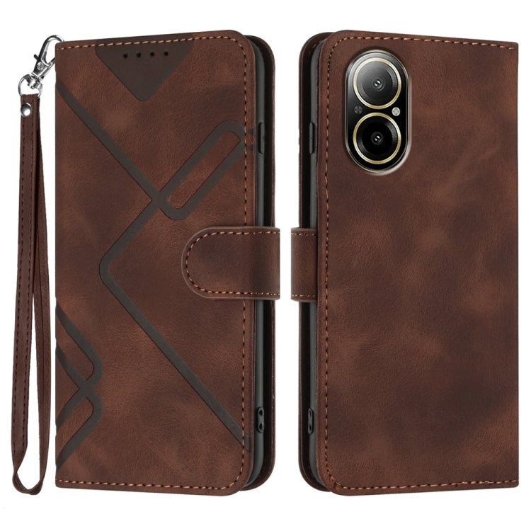 Line Pattern Skin Feel Leather Phone Case, For Realme GT 6 / GT 6T, For Realme C63 / C61 Global, For Realme  12 Lite / C67 4G Global, For Realme GT5 Pro, For Realme 10 Pro, For Realme 10 Pro+, For Realme 10 4G, For Realme V23
