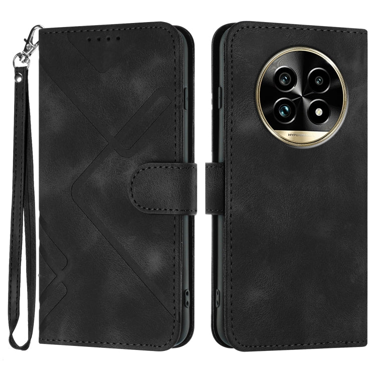 Line Pattern Skin Feel Leather Phone Case, For Realme P3 Ultra 5G, For Realme P3 Pro, For Realme 14 Pro+, For Realme 14 Pro, For Realme 14x Global, For Realme C75 Global, For Realme GT7 Pro, For Realme 13 Pro / 13 Pro+ Global