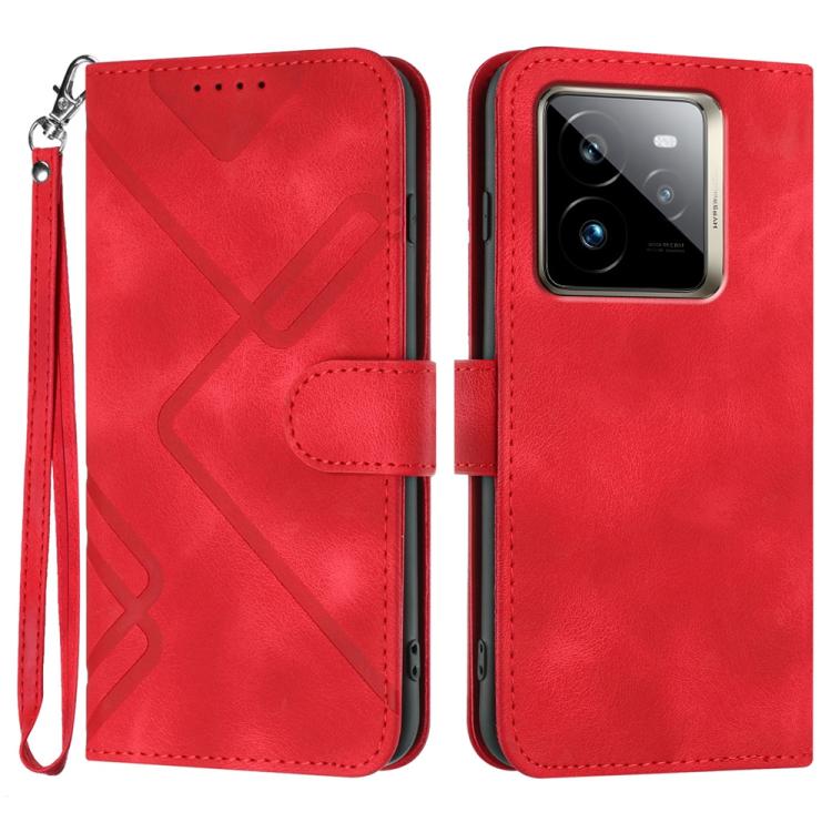 Line Pattern Skin Feel Leather Phone Case, For Realme P3 Ultra 5G, For Realme P3 Pro, For Realme 14 Pro+, For Realme 14 Pro, For Realme 14x Global, For Realme C75 Global, For Realme GT7 Pro, For Realme 13 Pro / 13 Pro+ Global