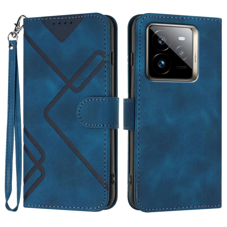 Line Pattern Skin Feel Leather Phone Case, For Realme P3 Ultra 5G, For Realme P3 Pro, For Realme 14 Pro+, For Realme 14 Pro, For Realme 14x Global, For Realme C75 Global, For Realme GT7 Pro, For Realme 13 Pro / 13 Pro+ Global