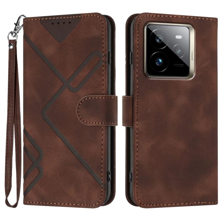 Line Pattern Skin Feel Leather Phone Case, For Realme P3 Ultra 5G, For Realme P3 Pro, For Realme 14 Pro+, For Realme 14 Pro, For Realme 14x Global, For Realme C75 Global, For Realme GT7 Pro, For Realme 13 Pro / 13 Pro+ Global