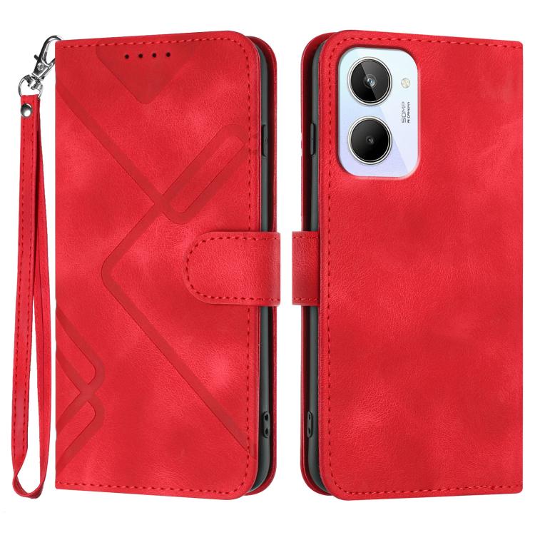 Line Pattern Skin Feel Leather Phone Case, For Realme 10 4G, For Realme V23, For Realme 9 Pro+, For Realme C20 / C11 2021 / C21, For Realme Narzo 30A/C25/C25s, For Realme 8 4G / 8 Pro, For Realme GT 5G / GT Neo, For Realme C15/C12/Narzo 20/7i Global