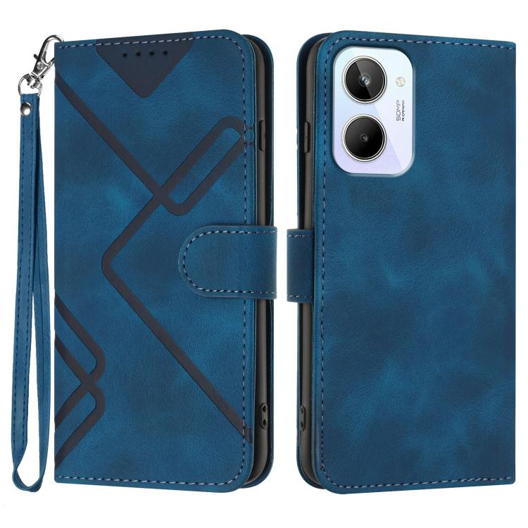 Line Pattern Skin Feel Leather Phone Case, For Realme 10 4G, For Realme V23, For Realme 9 Pro+, For Realme C20 / C11 2021 / C21, For Realme Narzo 30A/C25/C25s, For Realme 8 4G / 8 Pro, For Realme GT 5G / GT Neo, For Realme C15/C12/Narzo 20/7i Global