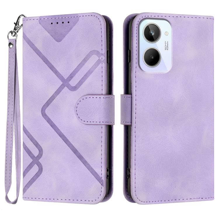 Line Pattern Skin Feel Leather Phone Case, For Realme 10 4G, For Realme V23, For Realme 9 Pro+, For Realme C20 / C11 2021 / C21, For Realme Narzo 30A/C25/C25s, For Realme 8 4G / 8 Pro, For Realme GT 5G / GT Neo, For Realme C15/C12/Narzo 20/7i Global