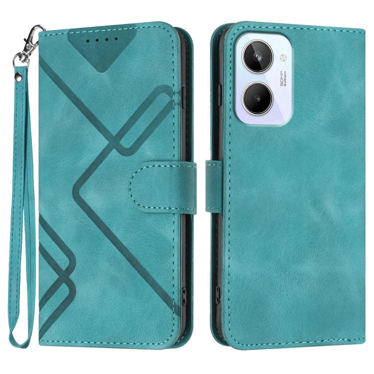 Line Pattern Skin Feel Leather Phone Case, For Realme 10 4G, For Realme V23, For Realme 9 Pro+, For Realme C20 / C11 2021 / C21, For Realme Narzo 30A/C25/C25s, For Realme 8 4G / 8 Pro, For Realme GT 5G / GT Neo, For Realme C15/C12/Narzo 20/7i Global