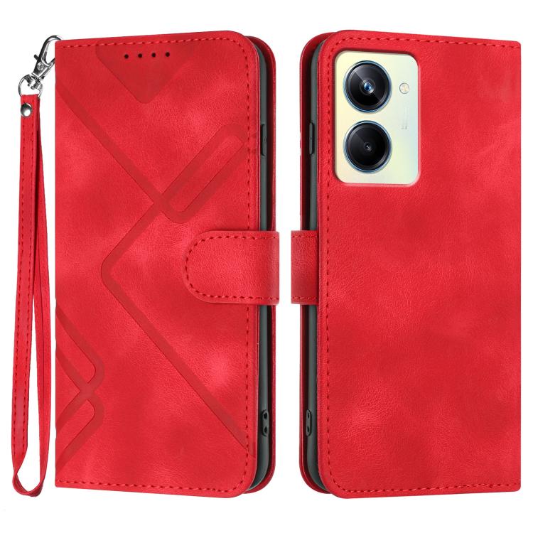 Line Pattern Skin Feel Leather Phone Case, For Realme GT 6 / GT 6T, For Realme C63 / C61 Global, For Realme  12 Lite / C67 4G Global, For Realme GT5 Pro, For Realme 10 Pro, For Realme 10 Pro+, For Realme 10 4G, For Realme V23