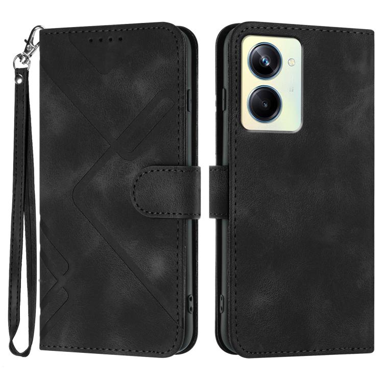 Line Pattern Skin Feel Leather Phone Case, For Realme GT 6 / GT 6T, For Realme C63 / C61 Global, For Realme  12 Lite / C67 4G Global, For Realme GT5 Pro, For Realme 10 Pro, For Realme 10 Pro+, For Realme 10 4G, For Realme V23