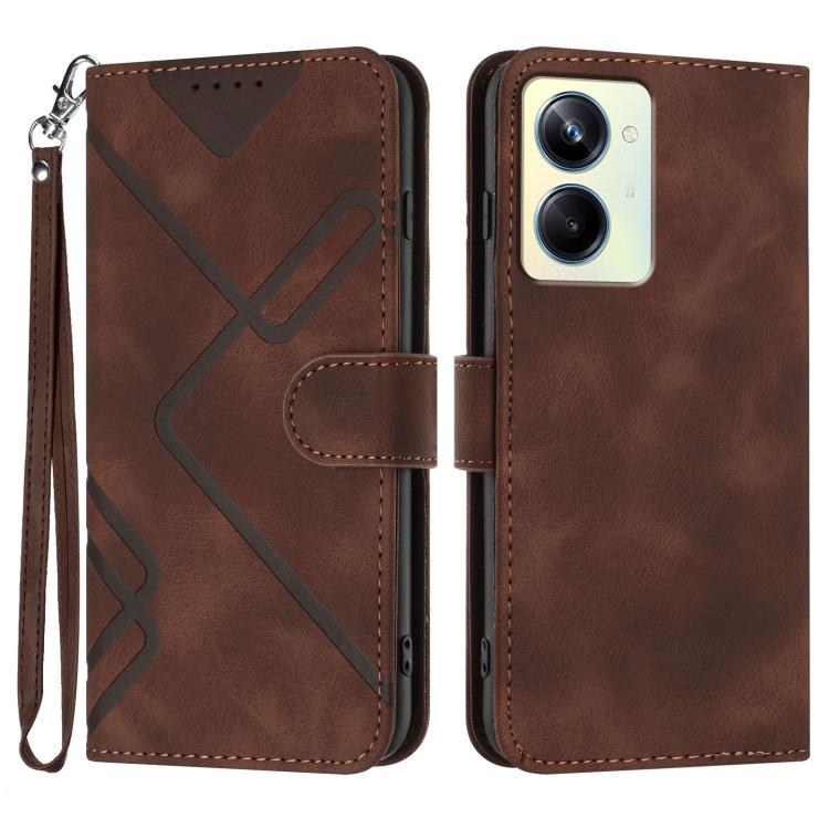 Line Pattern Skin Feel Leather Phone Case, For Realme GT 6 / GT 6T, For Realme C63 / C61 Global, For Realme  12 Lite / C67 4G Global, For Realme GT5 Pro, For Realme 10 Pro, For Realme 10 Pro+, For Realme 10 4G, For Realme V23