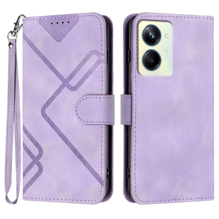 Line Pattern Skin Feel Leather Phone Case, For Realme GT 6 / GT 6T, For Realme C63 / C61 Global, For Realme  12 Lite / C67 4G Global, For Realme GT5 Pro, For Realme 10 Pro, For Realme 10 Pro+, For Realme 10 4G, For Realme V23