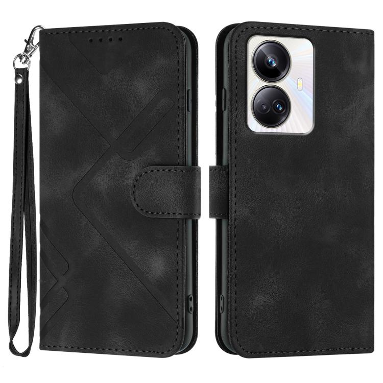 Line Pattern Skin Feel Leather Phone Case, For Realme GT 6 / GT 6T, For Realme C63 / C61 Global, For Realme  12 Lite / C67 4G Global, For Realme GT5 Pro, For Realme 10 Pro, For Realme 10 Pro+, For Realme 10 4G, For Realme V23