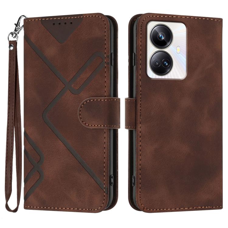 Line Pattern Skin Feel Leather Phone Case, For Realme GT 6 / GT 6T, For Realme C63 / C61 Global, For Realme  12 Lite / C67 4G Global, For Realme GT5 Pro, For Realme 10 Pro, For Realme 10 Pro+, For Realme 10 4G, For Realme V23