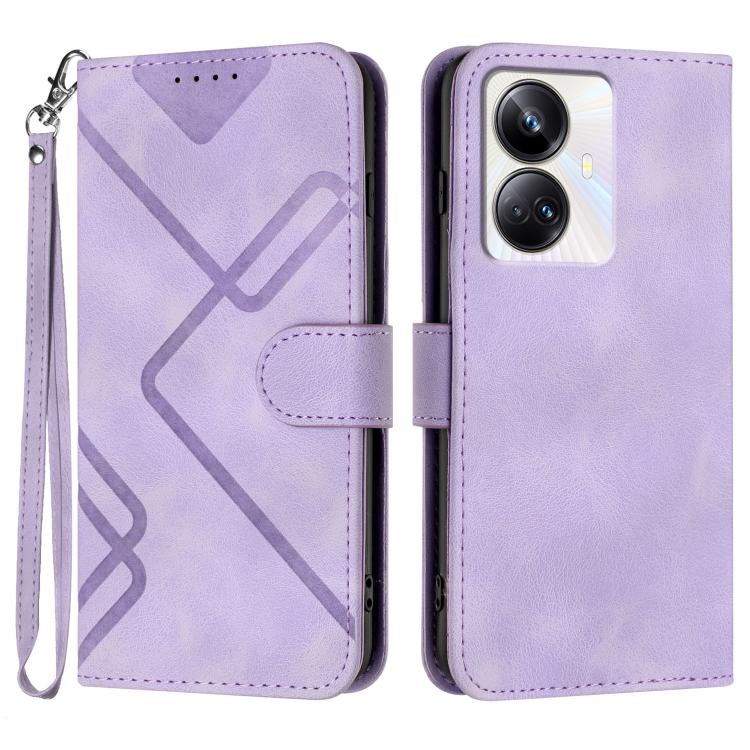 Line Pattern Skin Feel Leather Phone Case, For Realme GT 6 / GT 6T, For Realme C63 / C61 Global, For Realme  12 Lite / C67 4G Global, For Realme GT5 Pro, For Realme 10 Pro, For Realme 10 Pro+, For Realme 10 4G, For Realme V23