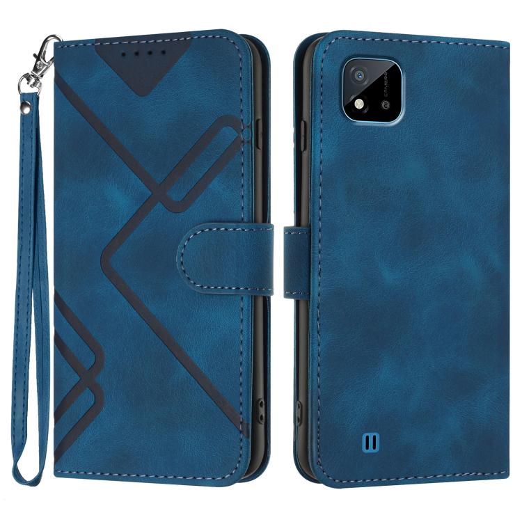 Line Pattern Skin Feel Leather Phone Case, For Realme 10 4G, For Realme V23, For Realme 9 Pro+, For Realme C20 / C11 2021 / C21, For Realme Narzo 30A/C25/C25s, For Realme 8 4G / 8 Pro, For Realme GT 5G / GT Neo, For Realme C15/C12/Narzo 20/7i Global