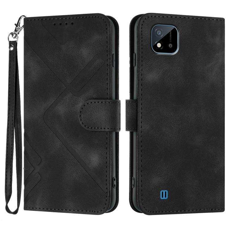 Line Pattern Skin Feel Leather Phone Case, For Realme 9 Pro+, For Realme C20 / C11 2021 / C21, For Realme Narzo 30A/C25/C25s, For Realme 8 4G / 8 Pro, For Realme GT 5G / GT Neo, For Realme C15/C12/Narzo 20/7i Global, For Realme 7 / Narzo 20 Pro        ...