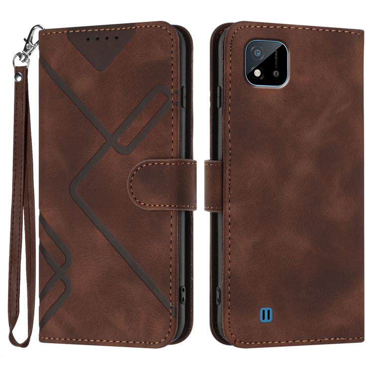 Line Pattern Skin Feel Leather Phone Case, For Realme 9 Pro+, For Realme C20 / C11 2021 / C21, For Realme Narzo 30A/C25/C25s, For Realme 8 4G / 8 Pro, For Realme GT 5G / GT Neo, For Realme C15/C12/Narzo 20/7i Global, For Realme 7 / Narzo 20 Pro        ...