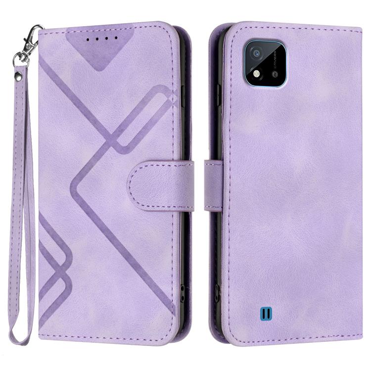Line Pattern Skin Feel Leather Phone Case, For Realme 9 Pro+, For Realme C20 / C11 2021 / C21, For Realme Narzo 30A/C25/C25s, For Realme 8 4G / 8 Pro, For Realme GT 5G / GT Neo, For Realme C15/C12/Narzo 20/7i Global, For Realme 7 / Narzo 20 Pro        ...