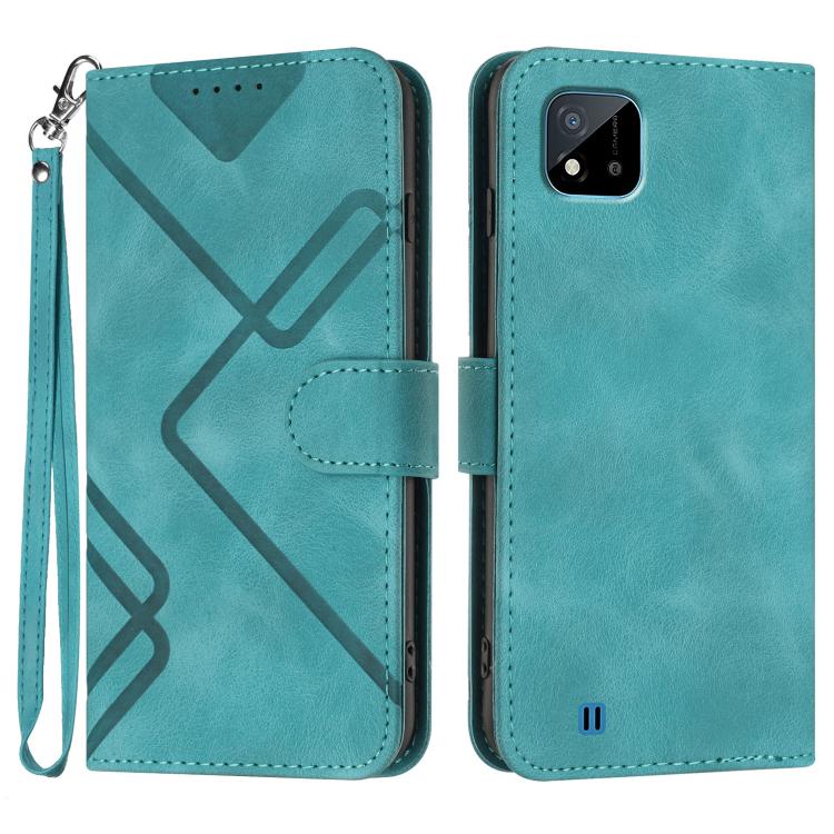 Line Pattern Skin Feel Leather Phone Case, For Realme 9 Pro+, For Realme C20 / C11 2021 / C21, For Realme Narzo 30A/C25/C25s, For Realme 8 4G / 8 Pro, For Realme GT 5G / GT Neo, For Realme C15/C12/Narzo 20/7i Global, For Realme 7 / Narzo 20 Pro        ...