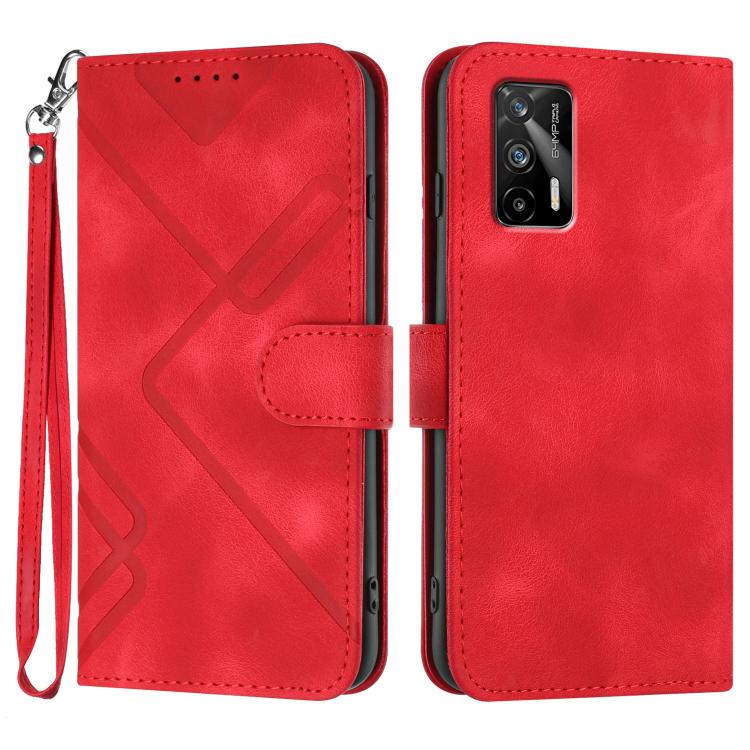 Line Pattern Skin Feel Leather Phone Case, For Realme 9 Pro+, For Realme C20 / C11 2021 / C21, For Realme Narzo 30A/C25/C25s, For Realme 8 4G / 8 Pro, For Realme GT 5G / GT Neo, For Realme C15/C12/Narzo 20/7i Global, For Realme 7 / Narzo 20 Pro        ...