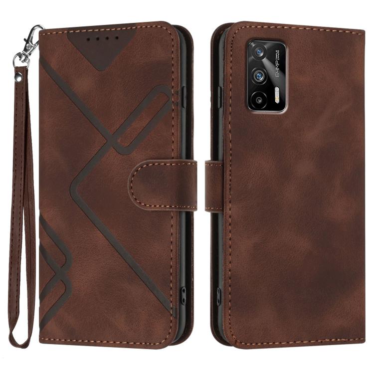 Line Pattern Skin Feel Leather Phone Case, For Realme 9 Pro+, For Realme C20 / C11 2021 / C21, For Realme Narzo 30A/C25/C25s, For Realme 8 4G / 8 Pro, For Realme GT 5G / GT Neo, For Realme C15/C12/Narzo 20/7i Global, For Realme 7 / Narzo 20 Pro        ...