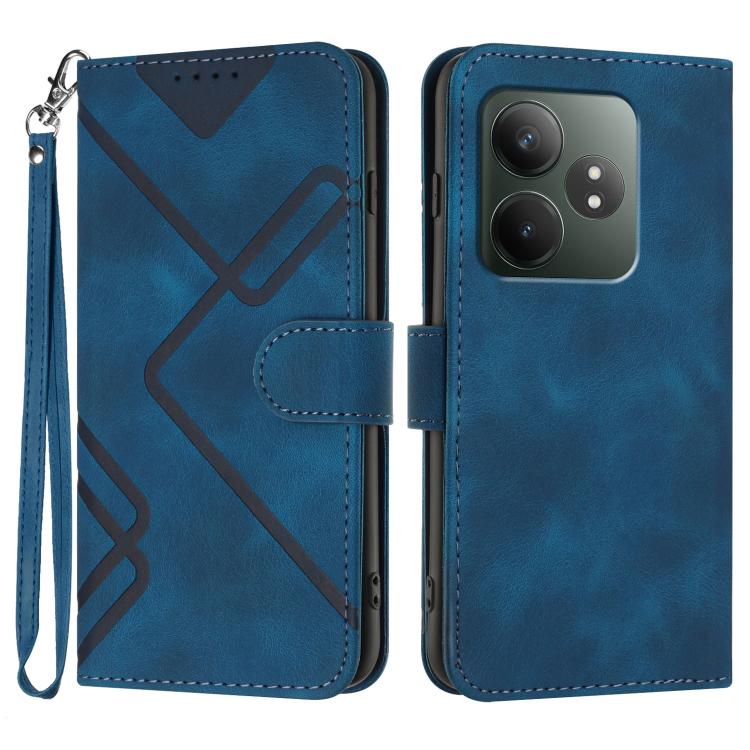 Line Pattern Skin Feel Leather Phone Case, For Realme GT 6 / GT 6T, For Realme C63 / C61 Global, For Realme  12 Lite / C67 4G Global, For Realme GT5 Pro, For Realme 10 Pro, For Realme 10 Pro+, For Realme 10 4G, For Realme V23