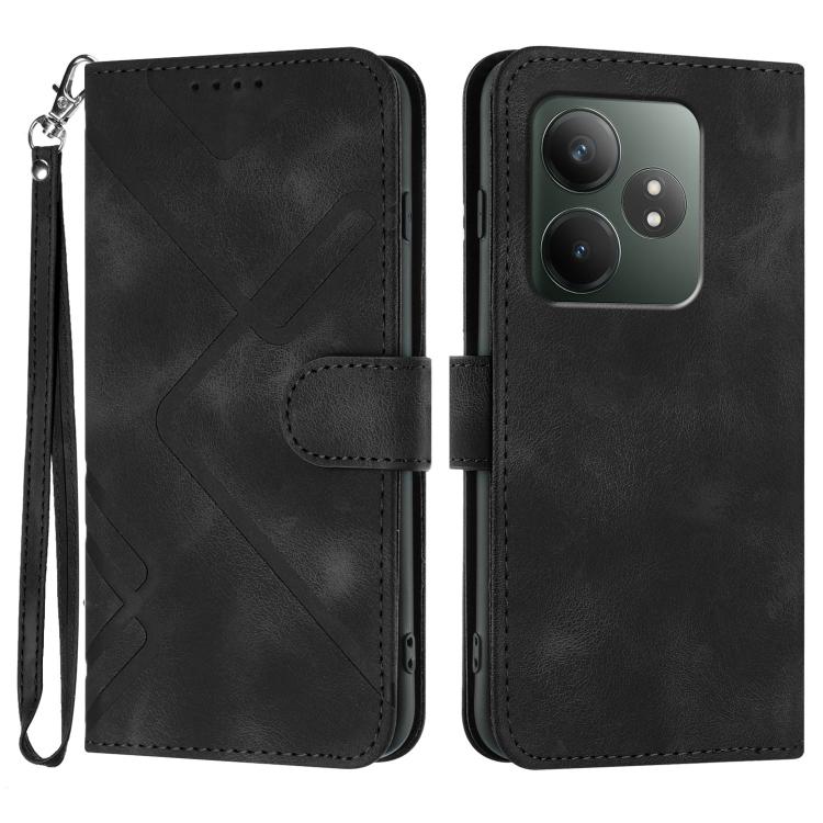 Line Pattern Skin Feel Leather Phone Case, For Realme GT 6 / GT 6T, For Realme C63 / C61 Global, For Realme  12 Lite / C67 4G Global, For Realme GT5 Pro, For Realme 10 Pro, For Realme 10 Pro+, For Realme 10 4G, For Realme V23