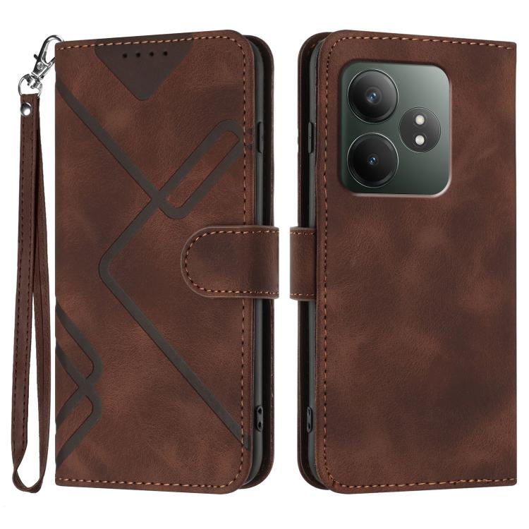 Line Pattern Skin Feel Leather Phone Case, For Realme GT 6 / GT 6T, For Realme C63 / C61 Global, For Realme  12 Lite / C67 4G Global, For Realme GT5 Pro, For Realme 10 Pro, For Realme 10 Pro+, For Realme 10 4G, For Realme V23