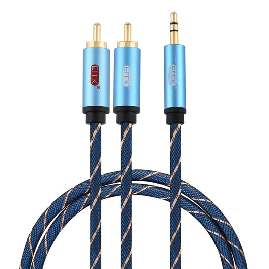 EMK 3.5mm Jack Male to 2 x RCA Male Gold Plated Connector Speaker Audio Cable, 1m, 1.5m, 2m, 3m, 5m