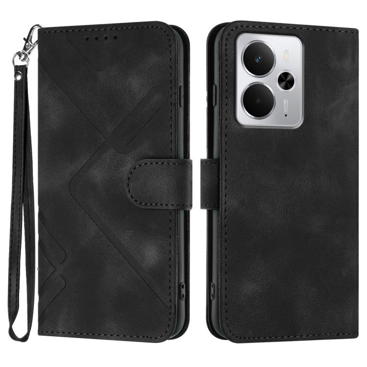 Line Pattern Skin Feel Leather Phone Case, For Realme 15x 5G India / Realme C85 5G, For Realme P4 Pro 5G, For Realme P4 5G, For Realme 15T 5G, For Realme C71 India, For Realme 15 5G / Realme 15 Pro 5G, For Realme GT 7 India, For Realme 14 / P3 5G Global