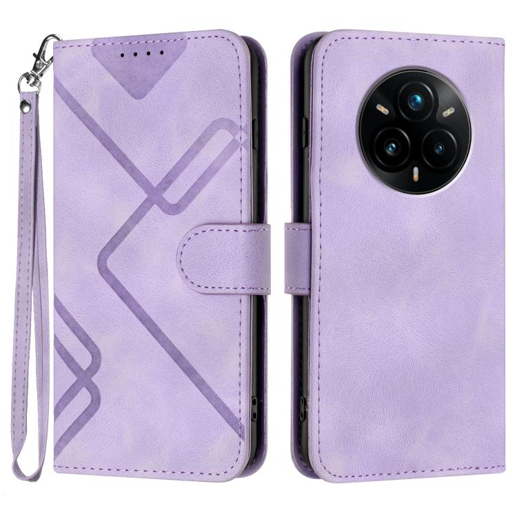 Line Pattern Skin Feel Leather Phone Case, For Realme P3 Ultra 5G, For Realme P3 Pro, For Realme 14 Pro+, For Realme 14 Pro, For Realme 14x Global, For Realme C75 Global, For Realme GT7 Pro, For Realme 13 Pro / 13 Pro+ Global
