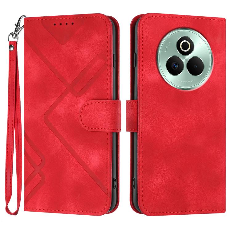 Line Pattern Skin Feel Leather Phone Case, For Realme P3 Ultra 5G, For Realme P3 Pro, For Realme 14 Pro+, For Realme 14 Pro, For Realme 14x Global, For Realme C75 Global, For Realme GT7 Pro, For Realme 13 Pro / 13 Pro+ Global