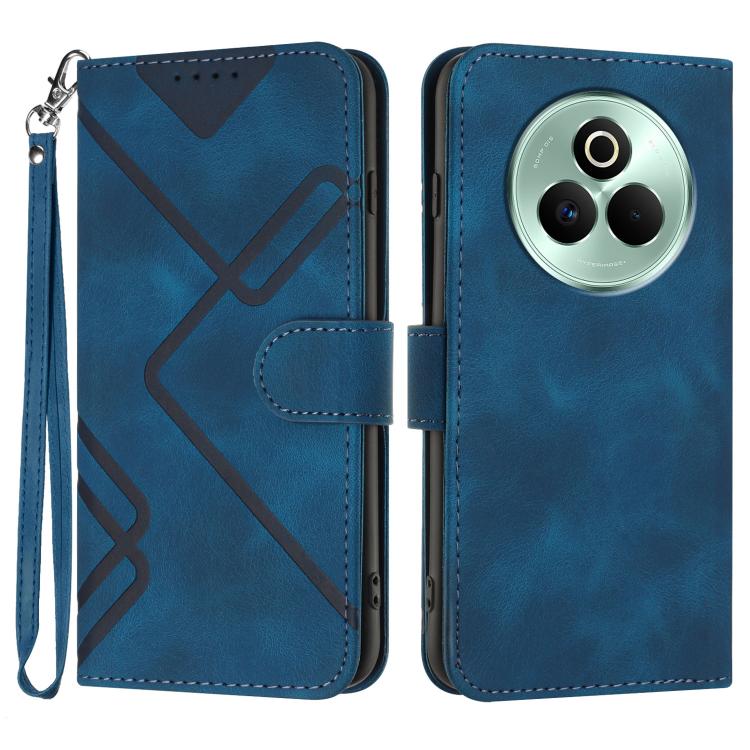 Line Pattern Skin Feel Leather Phone Case, For Realme P3 Ultra 5G, For Realme P3 Pro, For Realme 14 Pro+, For Realme 14 Pro, For Realme 14x Global, For Realme C75 Global, For Realme GT7 Pro, For Realme 13 Pro / 13 Pro+ Global