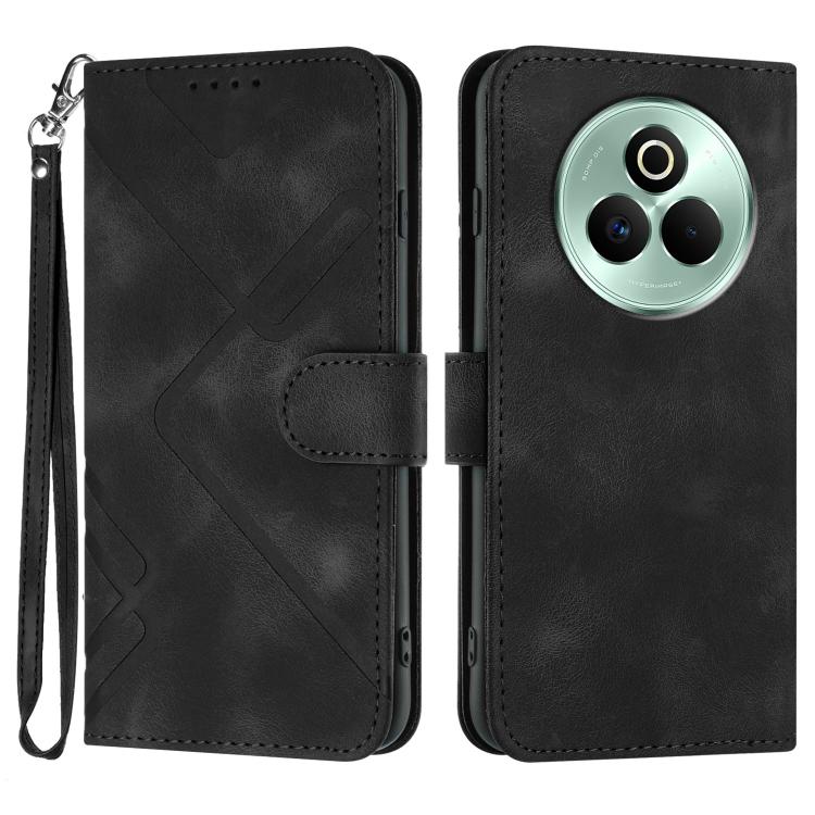 Line Pattern Skin Feel Leather Phone Case, For Realme P3 Ultra 5G, For Realme P3 Pro, For Realme 14 Pro+, For Realme 14 Pro, For Realme 14x Global, For Realme C75 Global, For Realme GT7 Pro, For Realme 13 Pro / 13 Pro+ Global