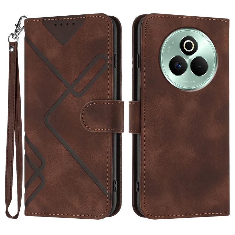 Line Pattern Skin Feel Leather Phone Case, For Realme P3 Ultra 5G, For Realme P3 Pro, For Realme 14 Pro+, For Realme 14 Pro, For Realme 14x Global, For Realme C75 Global, For Realme GT7 Pro, For Realme 13 Pro / 13 Pro+ Global