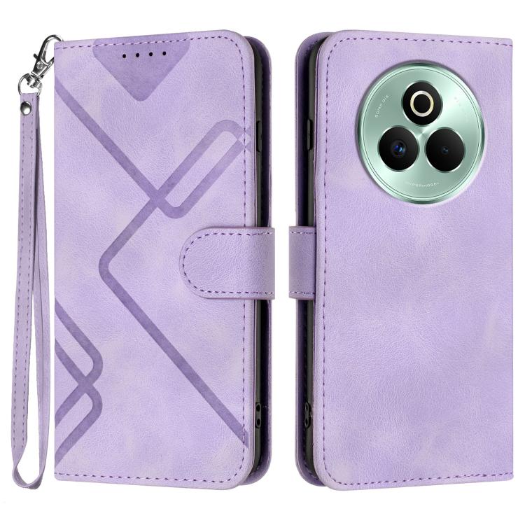 Line Pattern Skin Feel Leather Phone Case, For Realme P3 Ultra 5G, For Realme P3 Pro, For Realme 14 Pro+, For Realme 14 Pro, For Realme 14x Global, For Realme C75 Global, For Realme GT7 Pro, For Realme 13 Pro / 13 Pro+ Global