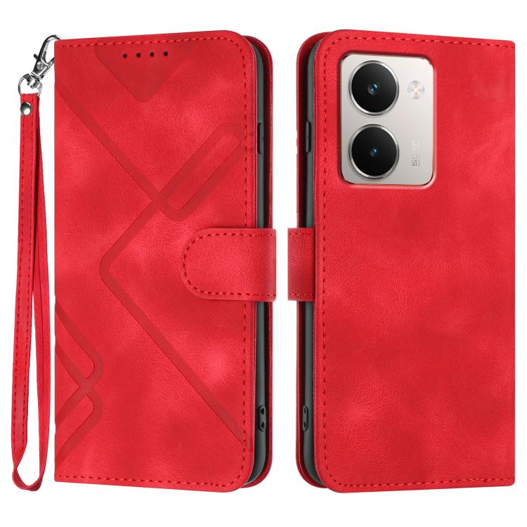 Line Pattern Skin Feel Leather Phone Case, For Realme P3 Ultra 5G, For Realme P3 Pro, For Realme 14 Pro+, For Realme 14 Pro, For Realme 14x Global, For Realme C75 Global, For Realme GT7 Pro, For Realme 13 Pro / 13 Pro+ Global