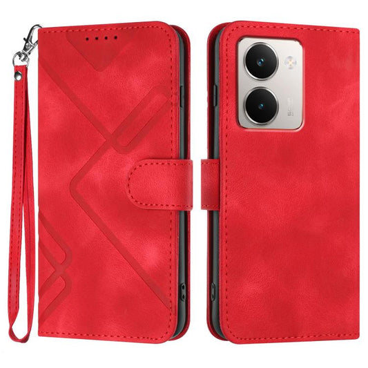 Line Pattern Skin Feel Leather Phone Case, For Realme P3 Ultra 5G, For Realme P3 Pro, For Realme 14 Pro+, For Realme 14 Pro, For Realme 14x Global, For Realme C75 Global, For Realme GT7 Pro, For Realme 13 Pro / 13 Pro+ Global