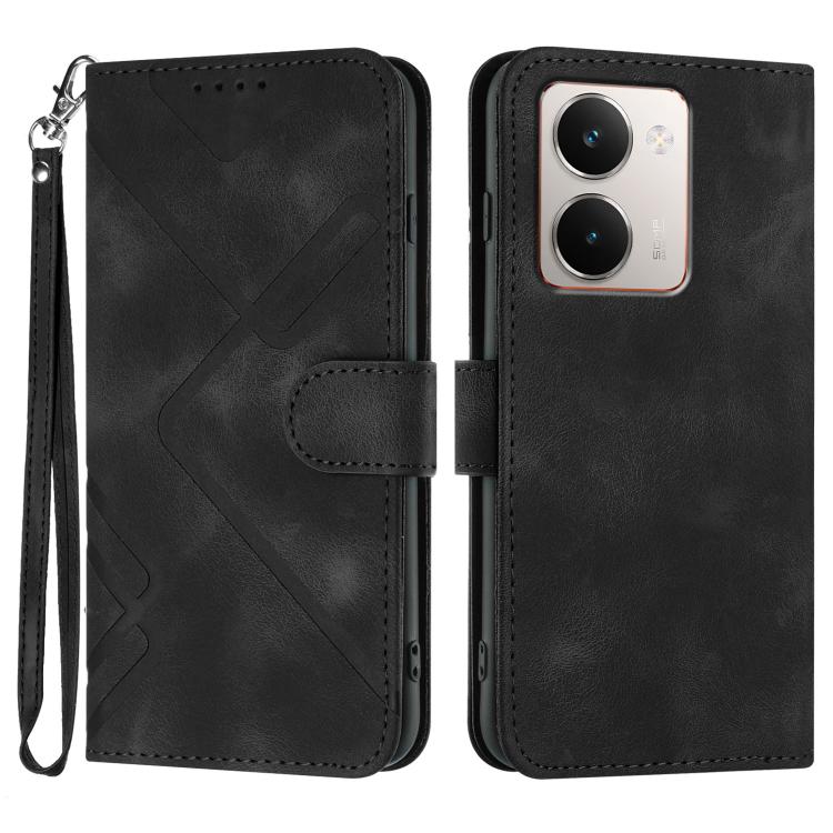 Line Pattern Skin Feel Leather Phone Case, For Realme P3 Ultra 5G, For Realme P3 Pro, For Realme 14 Pro+, For Realme 14 Pro, For Realme 14x Global, For Realme C75 Global, For Realme GT7 Pro, For Realme 13 Pro / 13 Pro+ Global