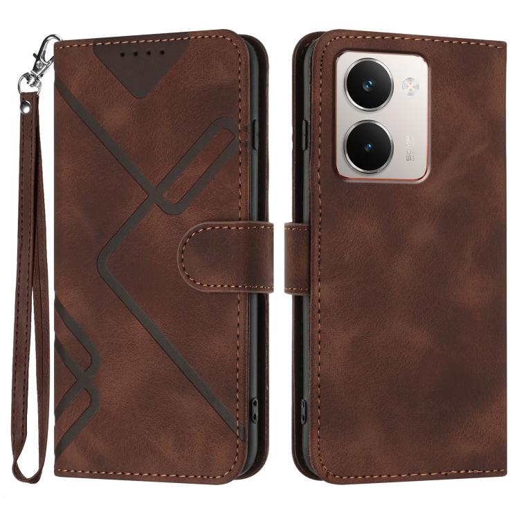 Line Pattern Skin Feel Leather Phone Case, For Realme P3 Ultra 5G, For Realme P3 Pro, For Realme 14 Pro+, For Realme 14 Pro, For Realme 14x Global, For Realme C75 Global, For Realme GT7 Pro, For Realme 13 Pro / 13 Pro+ Global