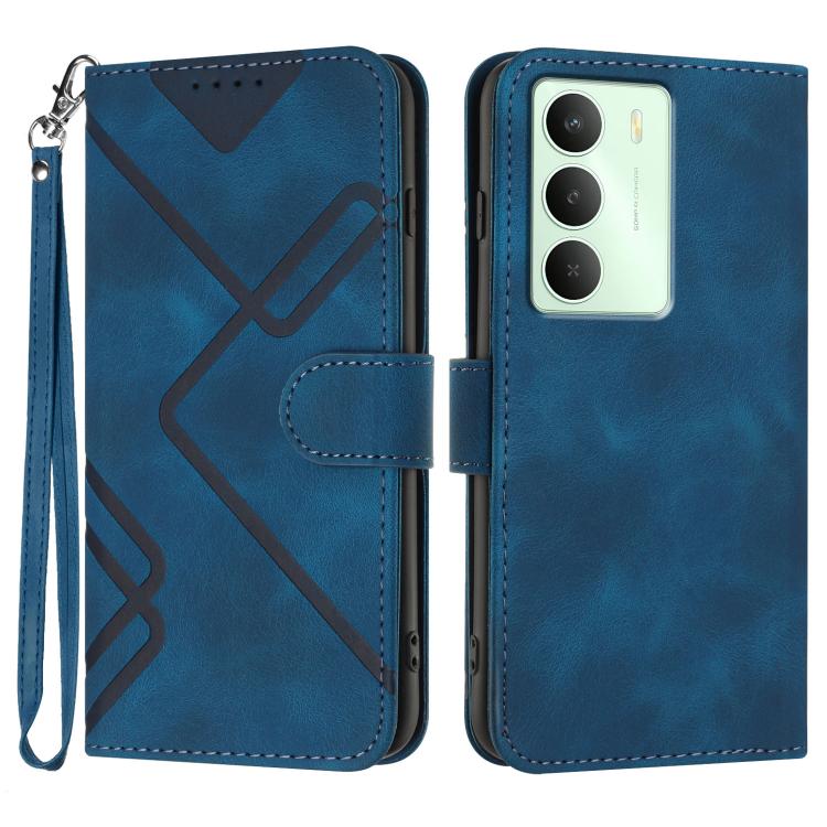 Line Pattern Skin Feel Leather Phone Case, For Realme P3 Ultra 5G, For Realme P3 Pro, For Realme 14 Pro+, For Realme 14 Pro, For Realme 14x Global, For Realme C75 Global, For Realme GT7 Pro, For Realme 13 Pro / 13 Pro+ Global