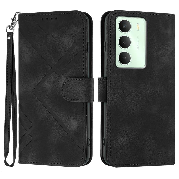 Line Pattern Skin Feel Leather Phone Case, For Realme P3 Ultra 5G, For Realme P3 Pro, For Realme 14 Pro+, For Realme 14 Pro, For Realme 14x Global, For Realme C75 Global, For Realme GT7 Pro, For Realme 13 Pro / 13 Pro+ Global