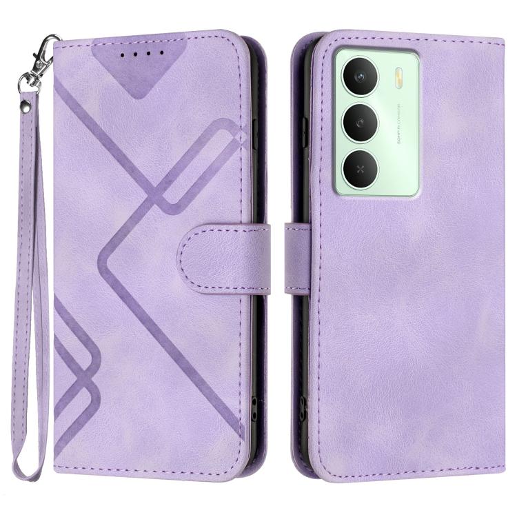 Line Pattern Skin Feel Leather Phone Case, For Realme P3 Ultra 5G, For Realme P3 Pro, For Realme 14 Pro+, For Realme 14 Pro, For Realme 14x Global, For Realme C75 Global, For Realme GT7 Pro, For Realme 13 Pro / 13 Pro+ Global