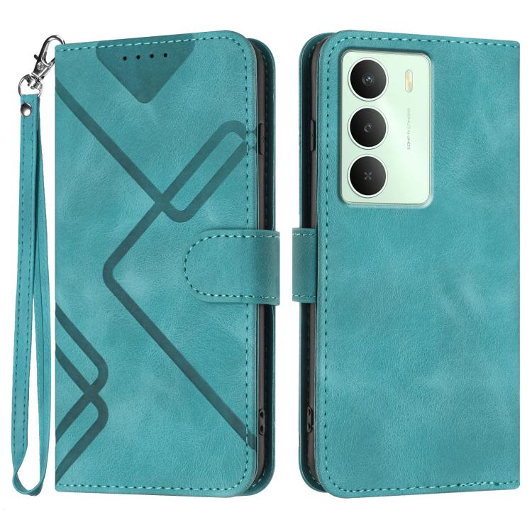 Line Pattern Skin Feel Leather Phone Case, For Realme P3 Ultra 5G, For Realme P3 Pro, For Realme 14 Pro+, For Realme 14 Pro, For Realme 14x Global, For Realme C75 Global, For Realme GT7 Pro, For Realme 13 Pro / 13 Pro+ Global