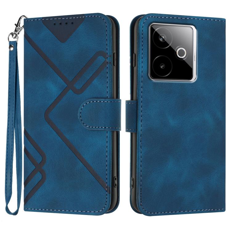 Line Pattern Skin Feel Leather Phone Case, For Realme 15x 5G India / Realme C85 5G, For Realme P4 Pro 5G, For Realme P4 5G, For Realme 15T 5G, For Realme C71 India, For Realme 15 5G / Realme 15 Pro 5G, For Realme GT 7 India, For Realme 14 / P3 5G Global