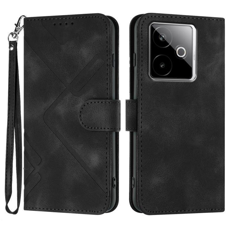 Line Pattern Skin Feel Leather Phone Case, For Realme 15x 5G India / Realme C85 5G, For Realme P4 Pro 5G, For Realme P4 5G, For Realme 15T 5G, For Realme C71 India, For Realme 15 5G / Realme 15 Pro 5G, For Realme GT 7 India, For Realme 14 / P3 5G Global